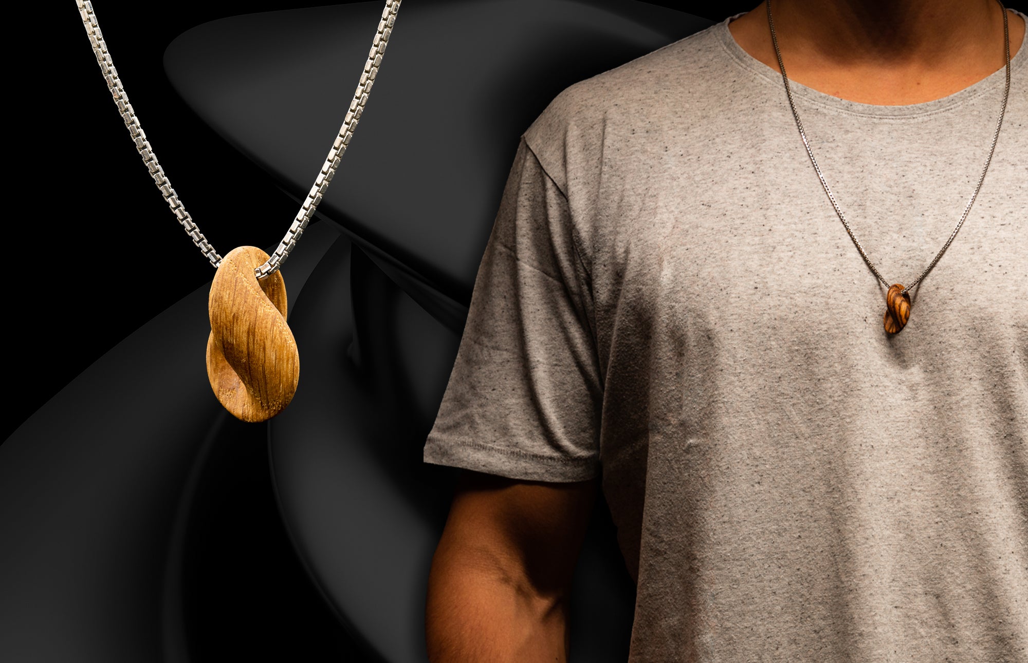 Wooden Necklace "Oloid"