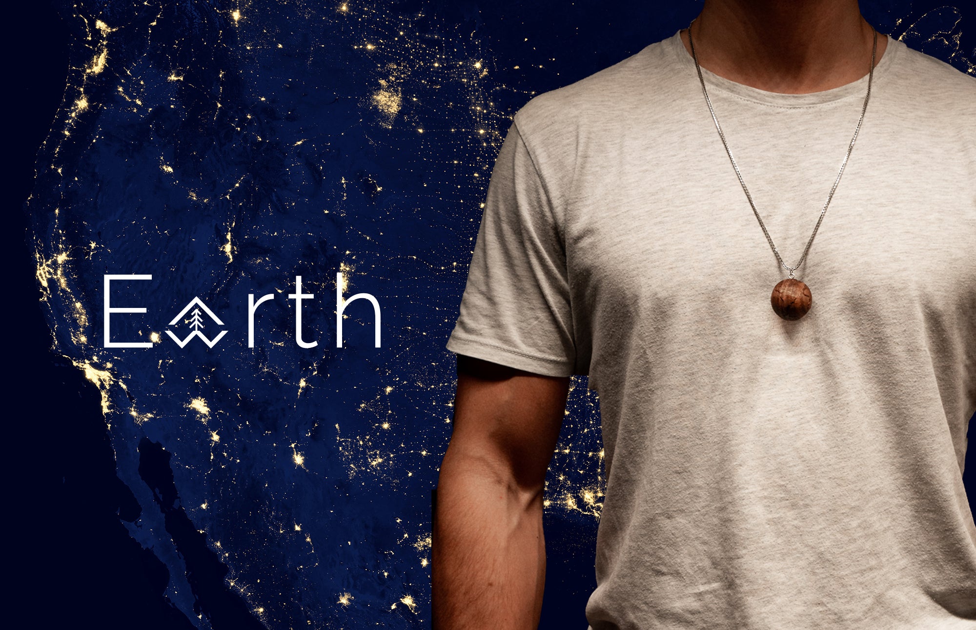 Wooden necklace "Earth" - by Ahrwood