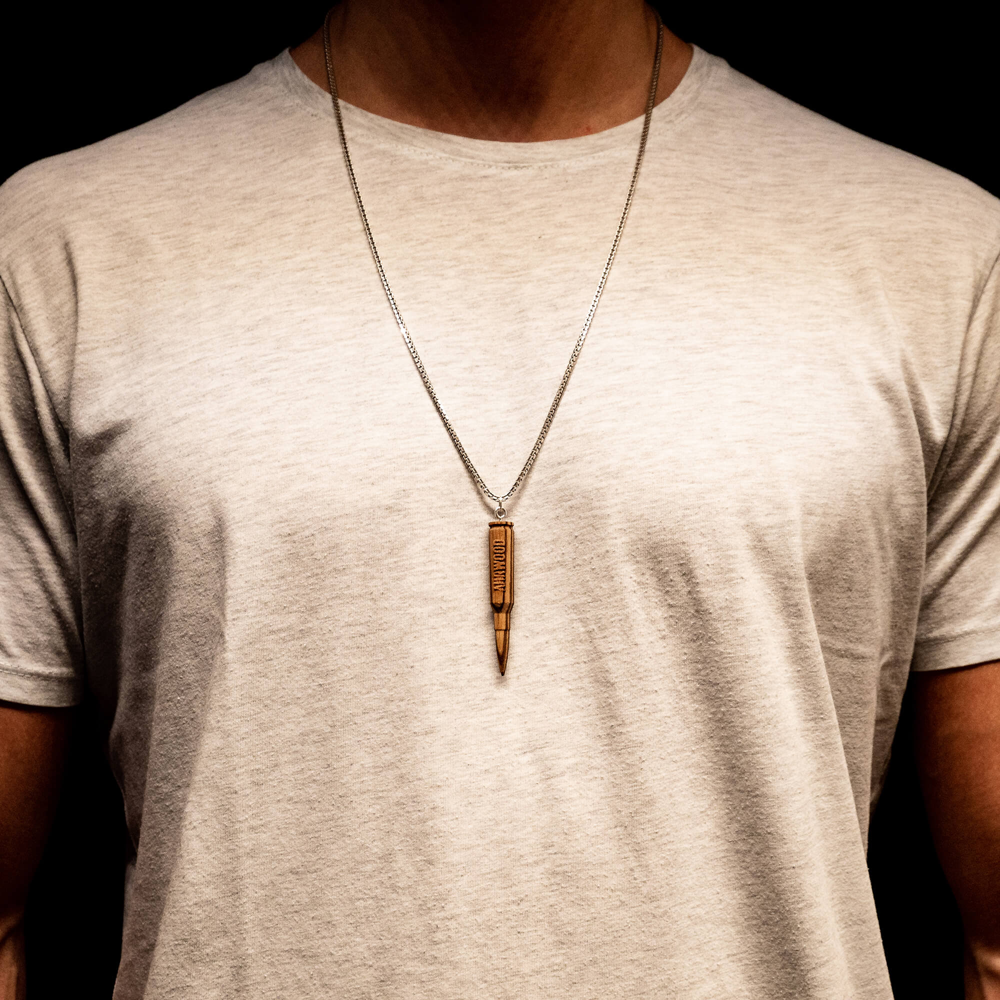 Necklace "AW-47" | Necklace made of wood stylish Accessoire for everyday | Necklace of 925 Sterling Silver